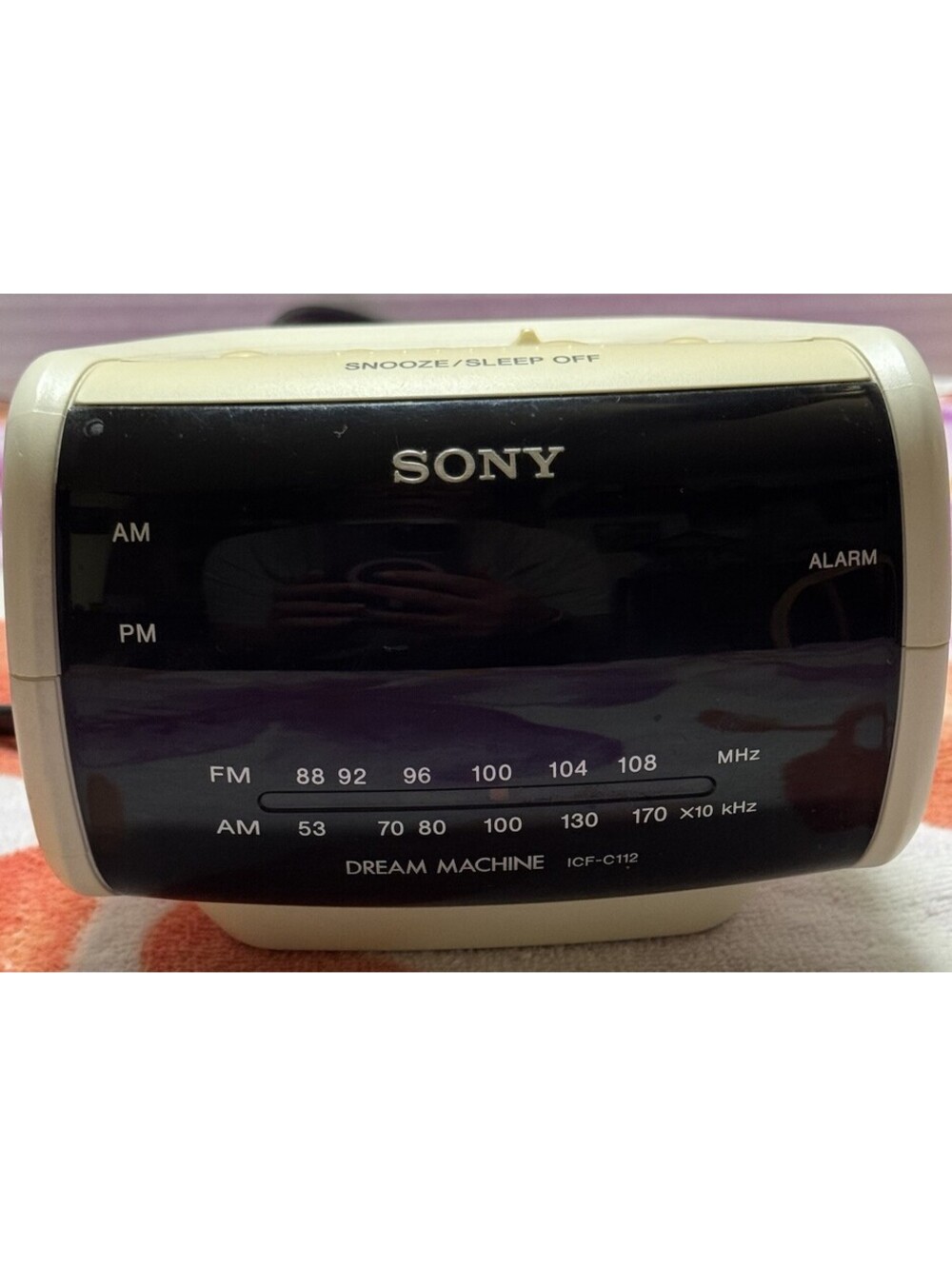White Sony Dream Machine Digital Alarm Snooze AM FM Radio Tested Works Retro VTG